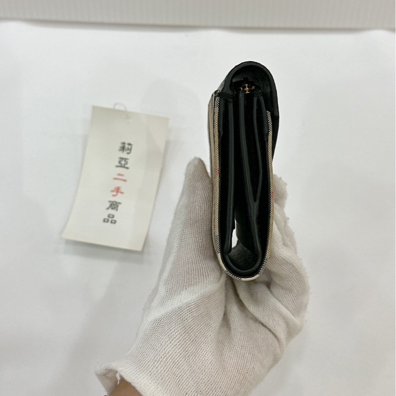 莉亞精品♡ Burberry 格紋三折短夾 二手美品-4