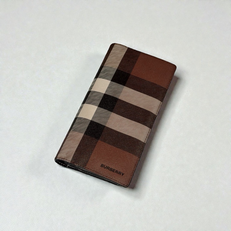 莉亞精品♡ Burberry 格紋對開長夾 二手美品-0
