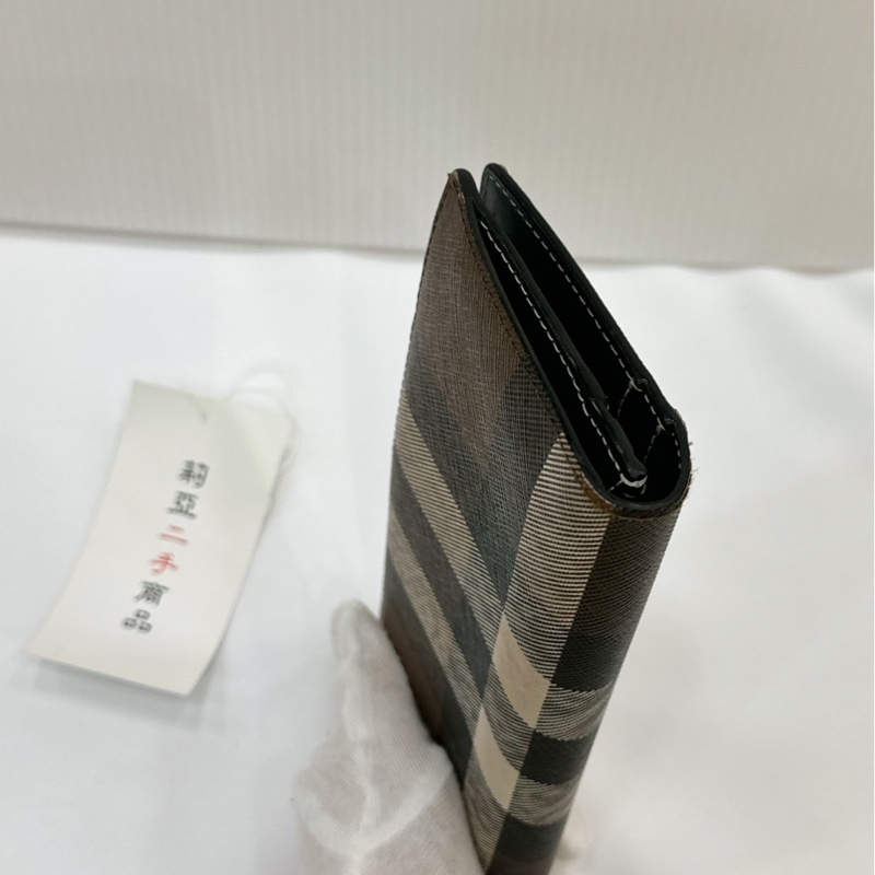 莉亞精品♡ Burberry 格紋對開長夾 二手美品-4