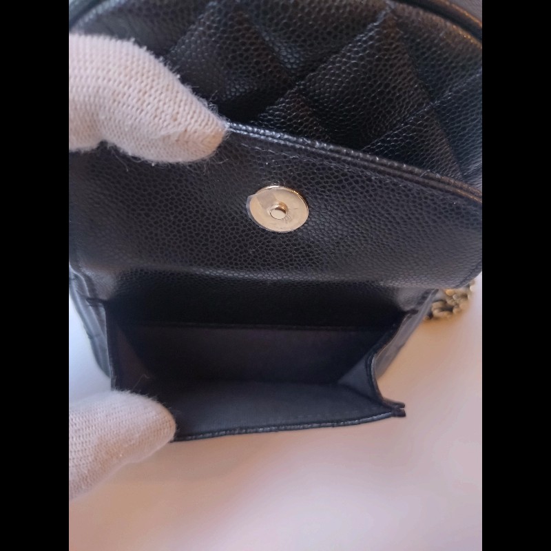 Chanel 金鍊黑荔枝皮三用小書包-16