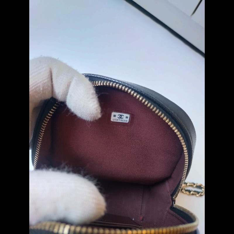 Chanel 金鍊黑荔枝皮三用小書包-17