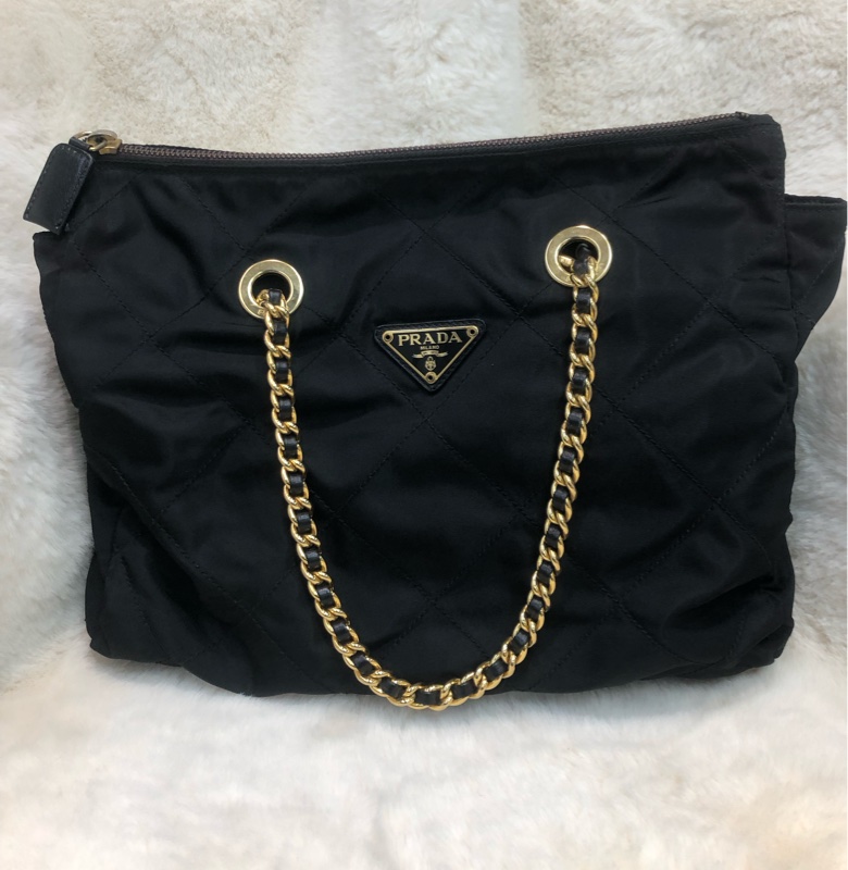 PRADA 中古黑色鏈條包 XB998-0