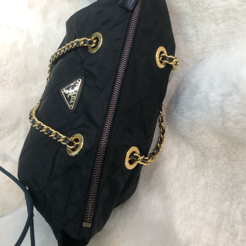 PRADA 中古黑色鏈條包 XB998-5