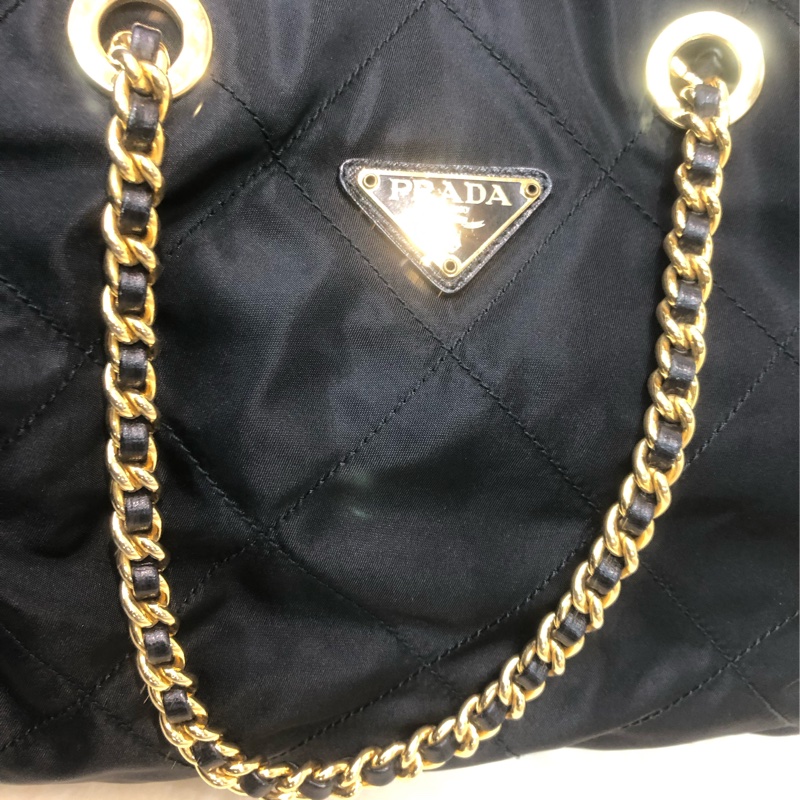 PRADA 中古黑色鏈條包 XB998-11