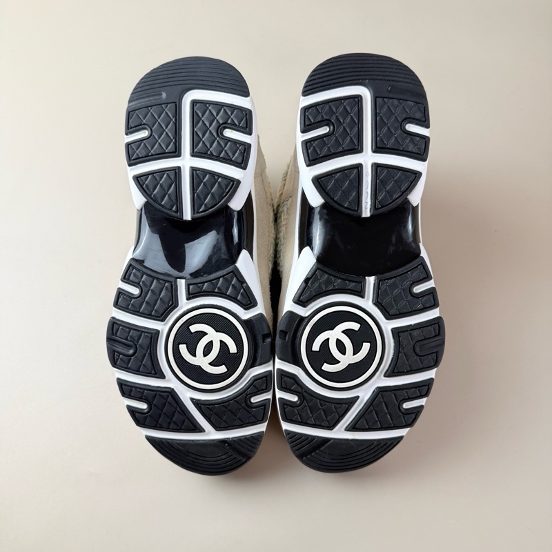 CHANEL/香奈兒 白綠編織雙C系帶休閒鞋 36碼 99新-6