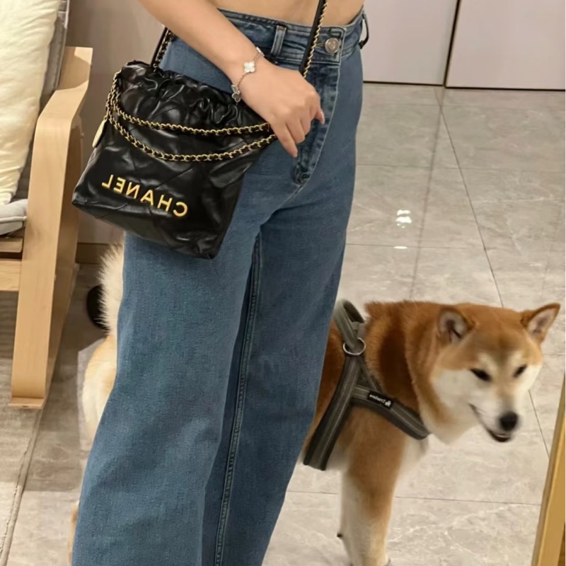 香奈兒 Chanel 22bag mini 黑金-4