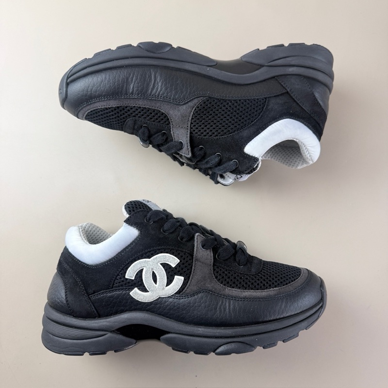 CHANEL/香奈兒 黑白熊貓雙C運動鞋 36碼 95新-3