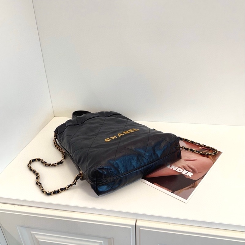 ✨Chanel 22bag黑金後背包 99新 小號晶片款🖤-8