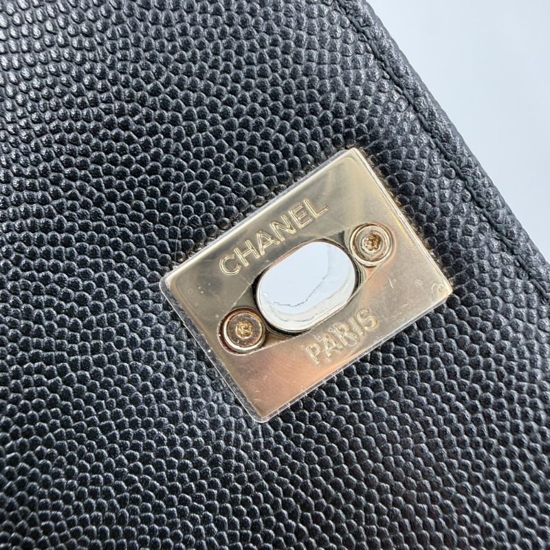 CHANEL -黑色淡金釦荔枝皮╻Mini Coco Handle-24
