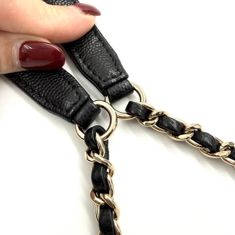 CHANEL -黑色淡金釦荔枝皮╻Mini Coco Handle-30