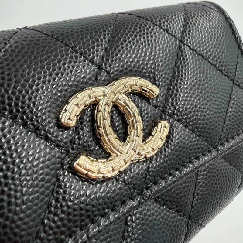 CHANEL - 黑色荔枝皮金釦下蓋╻Mini CF-15