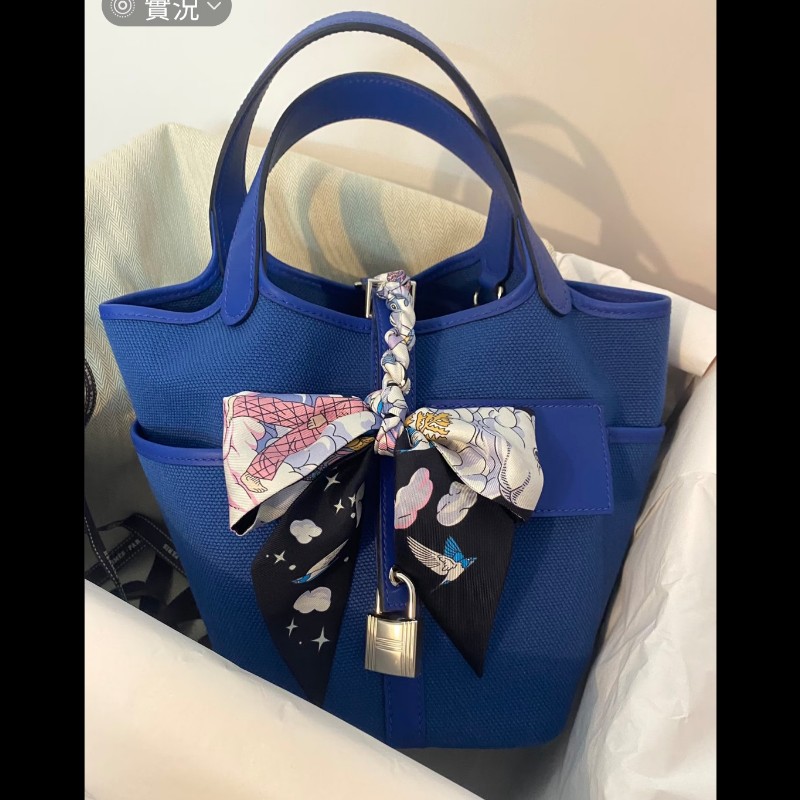 Hermes 愛馬仕 菜籃子 picotin 18 cargo 帆布拼皮革-0