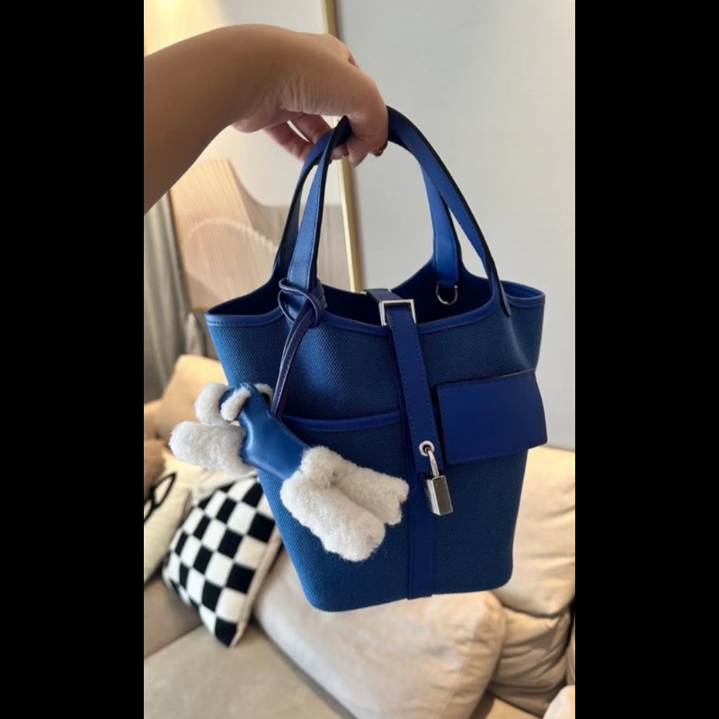 Hermes 愛馬仕 菜籃子 picotin 18 cargo 帆布拼皮革-1