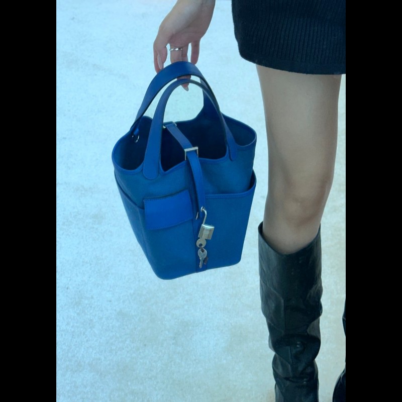 Hermes 愛馬仕 菜籃子 picotin 18 cargo 帆布拼皮革-4