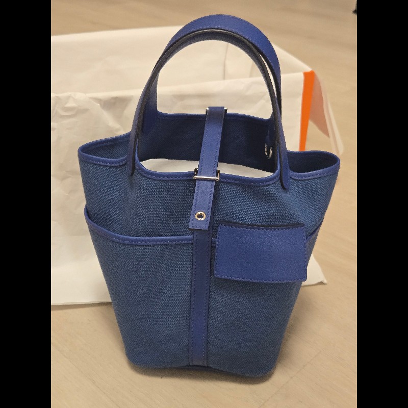 Hermes 愛馬仕 菜籃子 picotin 18 cargo 帆布拼皮革-5