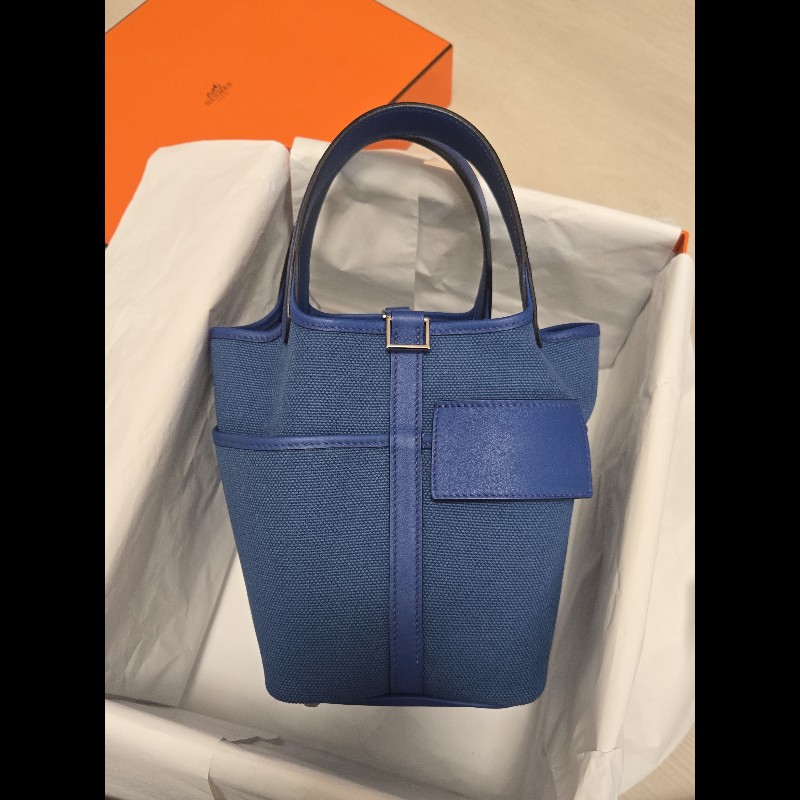 Hermes 愛馬仕 菜籃子 picotin 18 cargo 帆布拼皮革-7