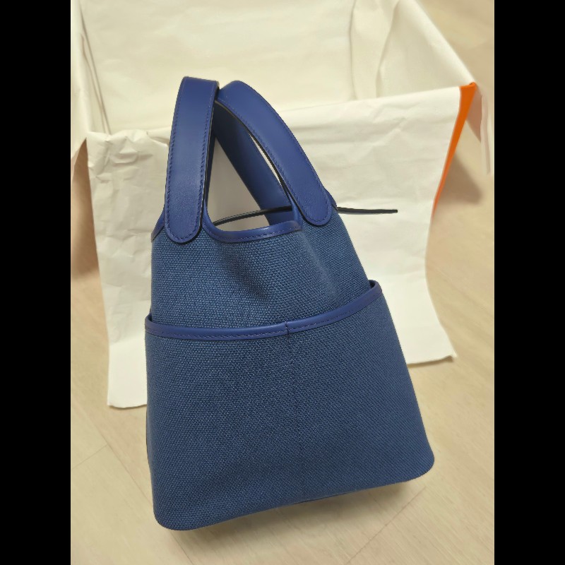 Hermes 愛馬仕 菜籃子 picotin 18 cargo 帆布拼皮革-8