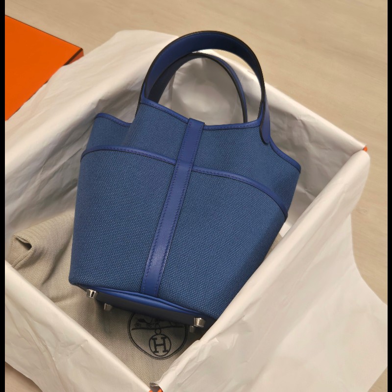 Hermes 愛馬仕 菜籃子 picotin 18 cargo 帆布拼皮革-10