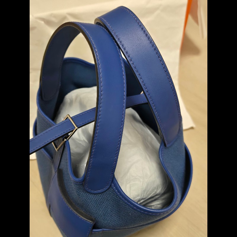 Hermes 愛馬仕 菜籃子 picotin 18 cargo 帆布拼皮革-12