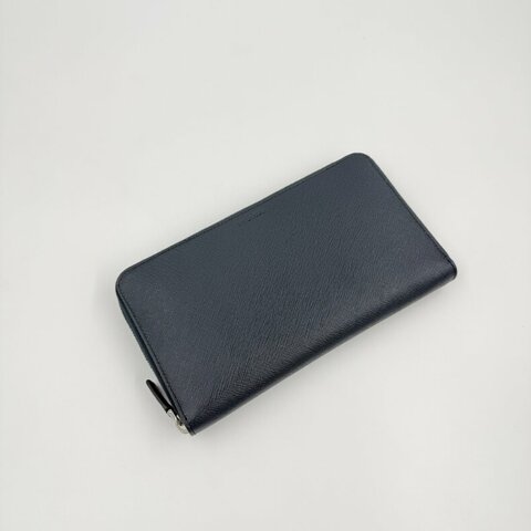 PRADA - 深藍色防刮牛皮商務型長夾