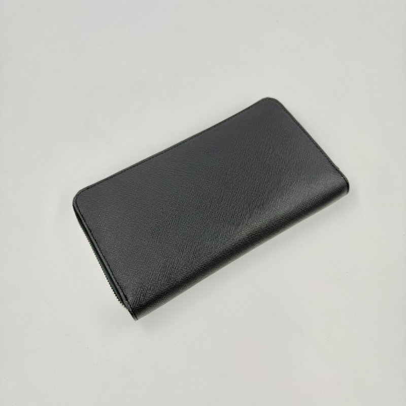 PRADA - 深藍色防刮牛皮商務型長夾-1