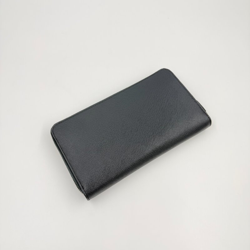 PRADA - 深藍色防刮牛皮商務型長夾-2