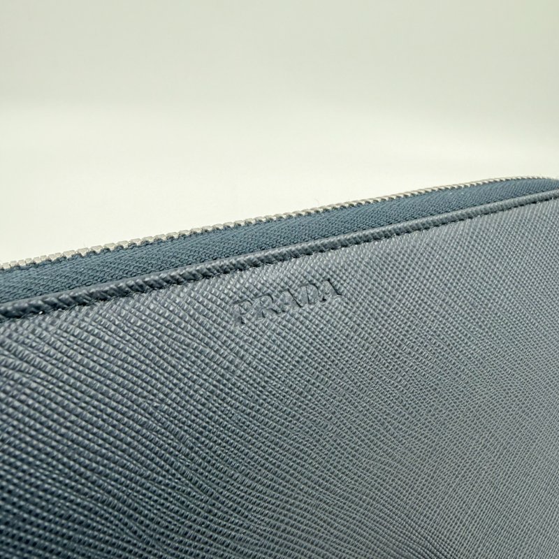 PRADA - 深藍色防刮牛皮商務型長夾-3