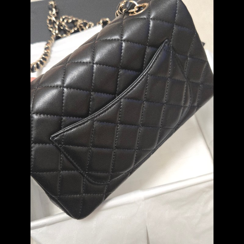 Chanel 香奈兒 🈶購證 CF 20 大mini  黑金羊皮-18