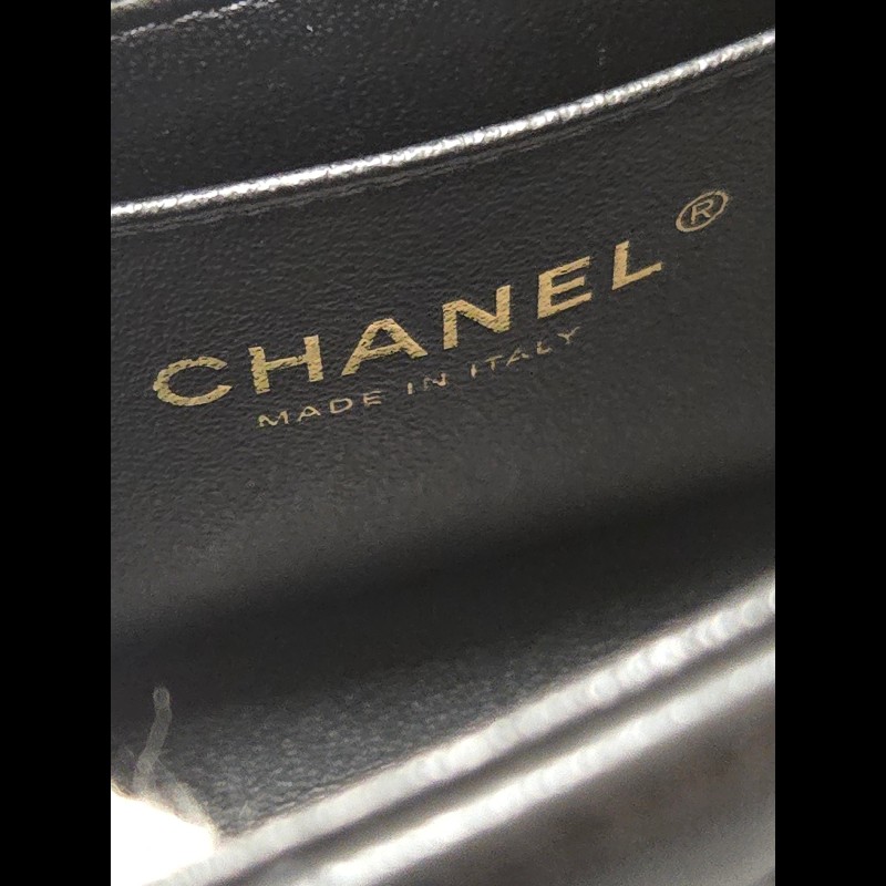 Chanel 香奈兒 🈶購證 CF 20 大mini  黑金羊皮-28