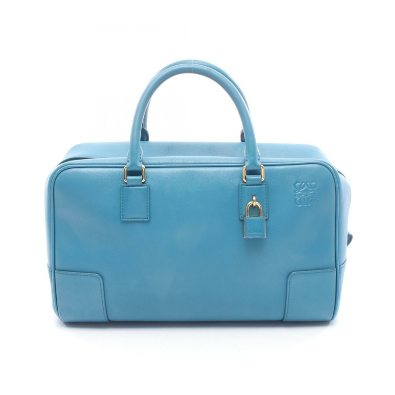 LOEWE Amazona 28 單肩斜背包 A039N08X01 皮革 藍色 二手 女士-0