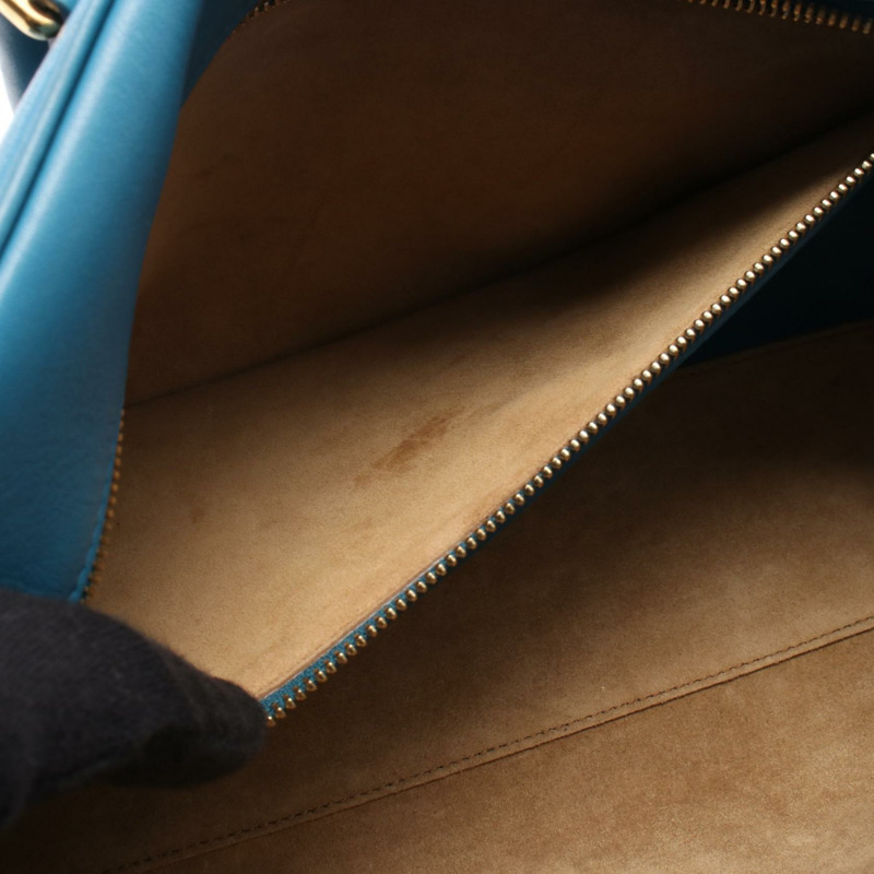 LOEWE Amazona 28 單肩斜背包 A039N08X01 皮革 藍色 二手 女士-4