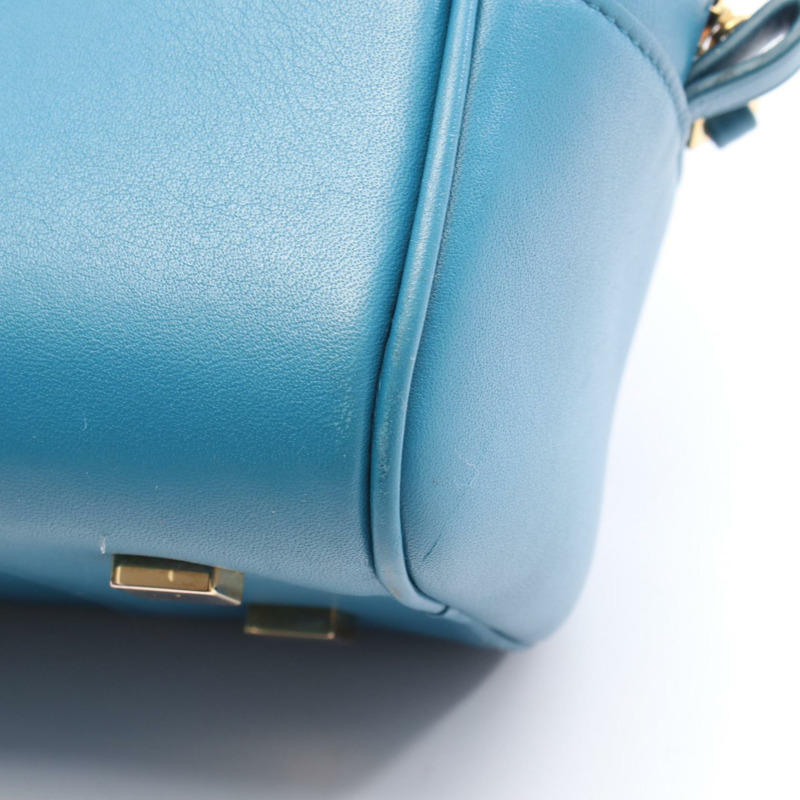 LOEWE Amazona 28 單肩斜背包 A039N08X01 皮革 藍色 二手 女士-9