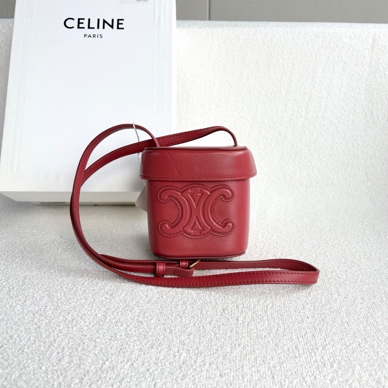 Celine 凱旋門小盒子包 豆沙紅 金扣 牛皮10*11*10 98新配件塵袋盒子購證-2