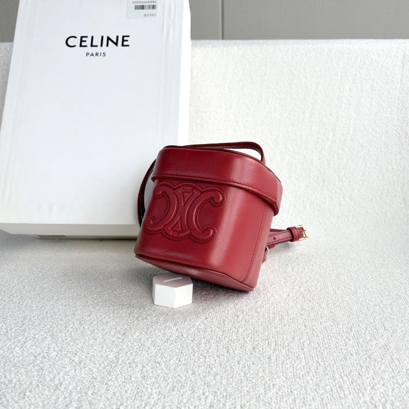 Celine 凱旋門小盒子包 豆沙紅 金扣 牛皮10*11*10 98新配件塵袋盒子購證-4