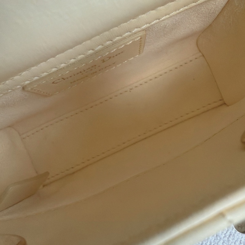 Dior 超mini三格黛妃包 小雞黃 金扣 羊皮12*10*4 98新配件盒子塵袋-3