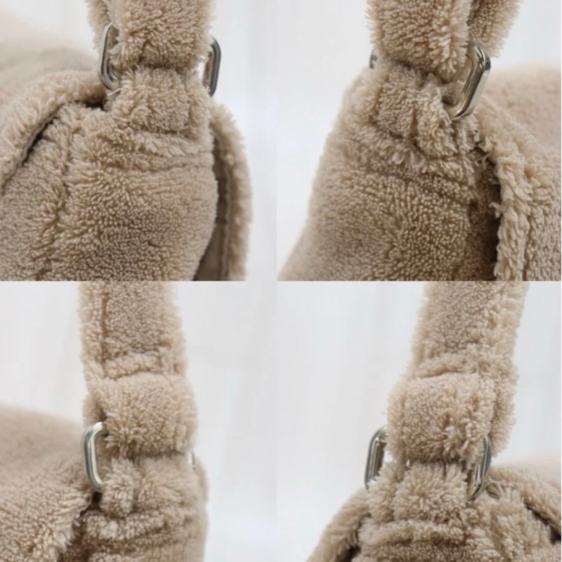 「JL精品代購」98新 香奈兒Chanel奶茶色毛巾包-6