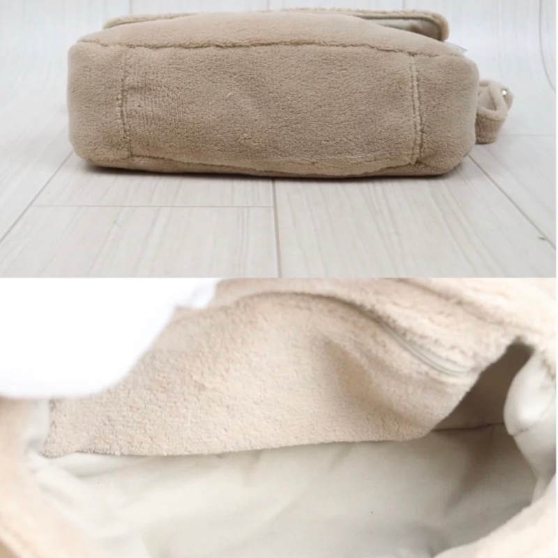 「JL精品代購」98新 香奈兒Chanel奶茶色毛巾包-8