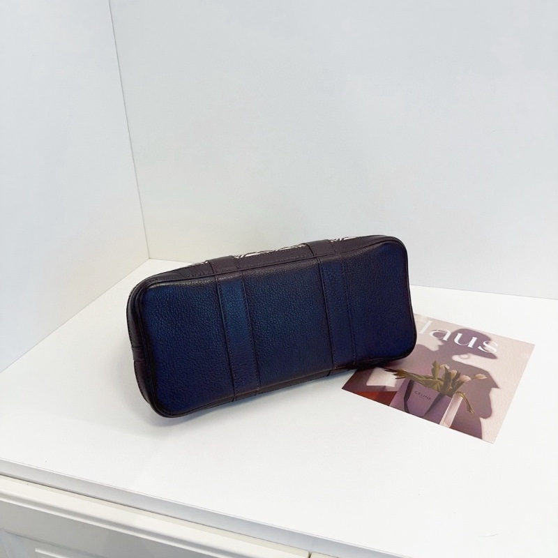 Hermes 烏木色稀有絕版多邊「H」幾何 格紋GardenParty Gp30帆布拼皮花園包 30*15*23 98新配件塵袋-5