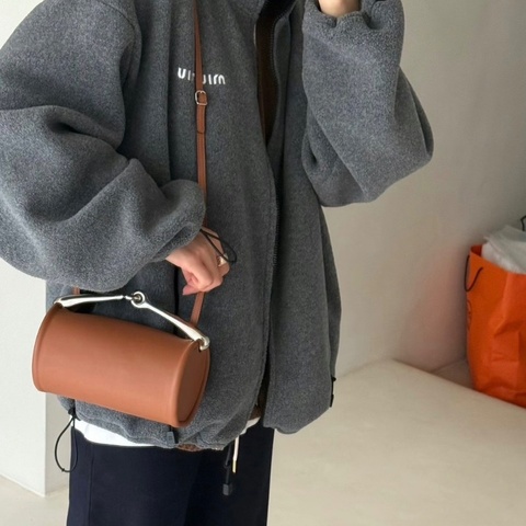 HERMES Maximors金色金扣手提肩背斜背圓桶包19*11*11.5 98新配件塵袋