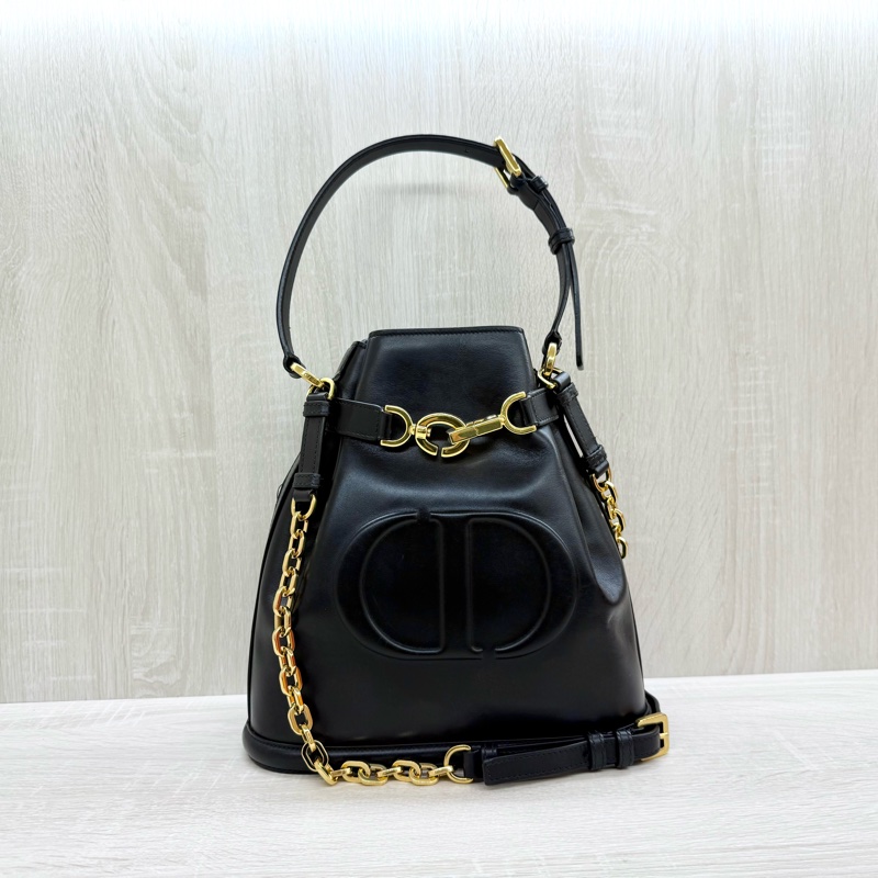 DIOR黑金牛皮cest Dior手提側背水桶包M2271UBHA-2