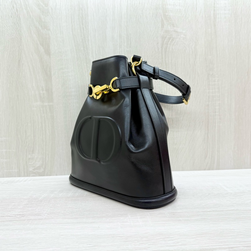 DIOR黑金牛皮cest Dior手提側背水桶包M2271UBHA-4