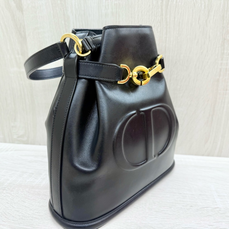 DIOR黑金牛皮cest Dior手提側背水桶包M2271UBHA-7