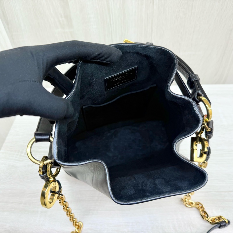 DIOR黑金牛皮cest Dior手提側背水桶包M2271UBHA-8