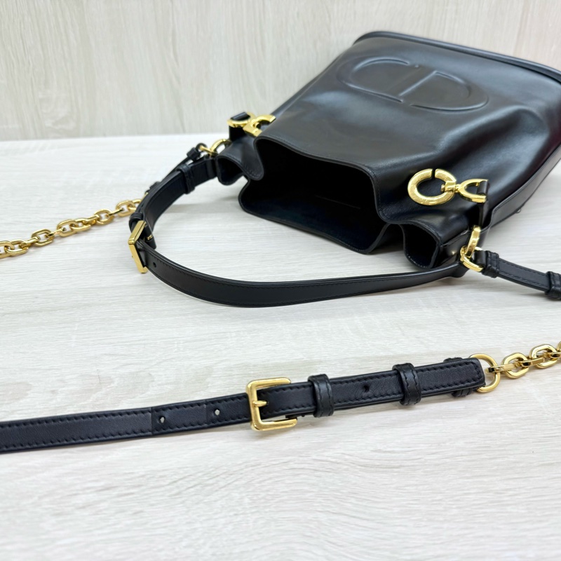 DIOR黑金牛皮cest Dior手提側背水桶包M2271UBHA-15