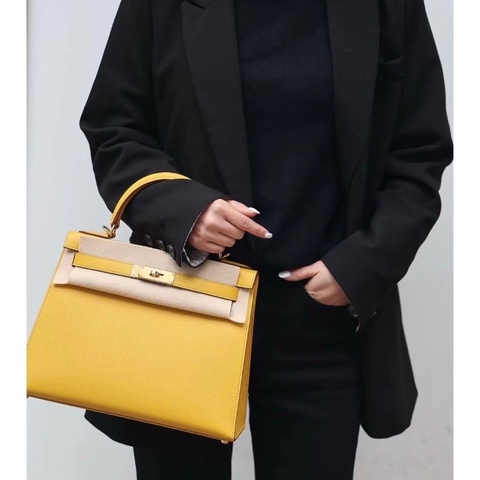 HERMES 琥珀黃金扣 kelly28手提肩背斜背包28*20*11 98新配件塵袋雨衣鎖鑰匙