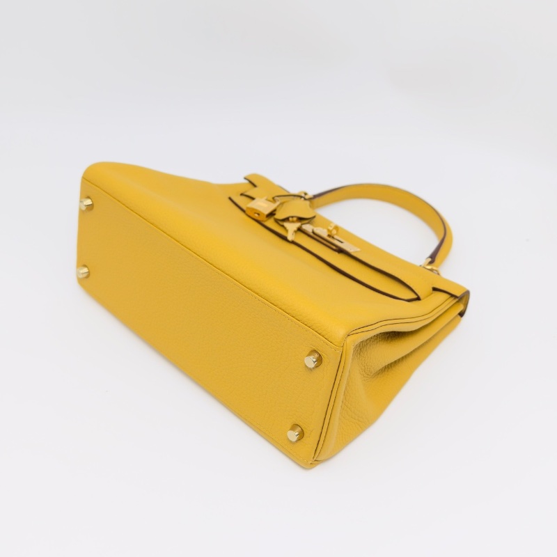 HERMES 琥珀黃金扣 kelly28手提肩背斜背包28*20*11 98新配件塵袋雨衣鎖鑰匙-3
