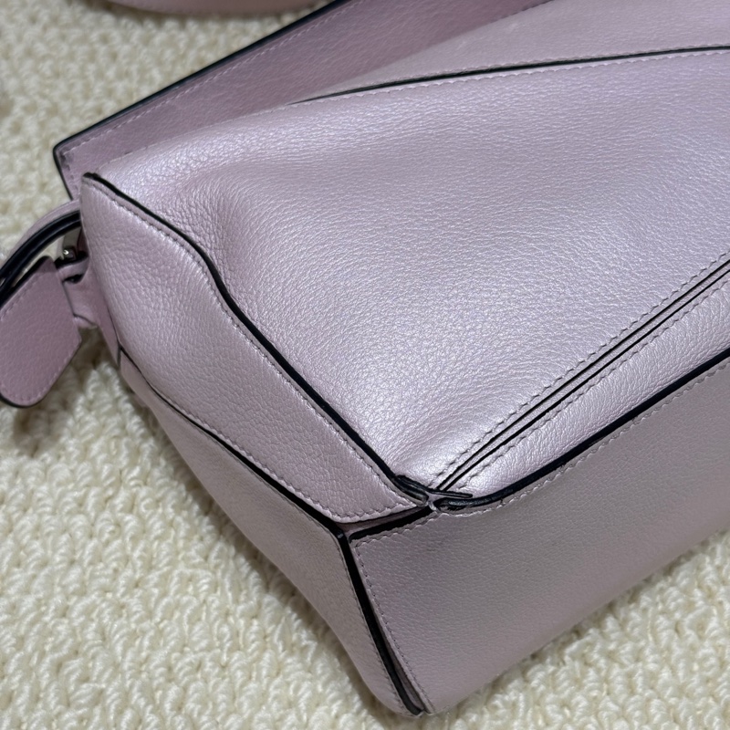 97新Loewe/羅意威 幾何粉色puzzle小號 這個顏色也太嗲太仙女了吧，趙露思等明星同款！-3