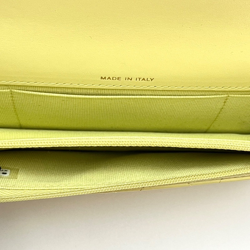 CHANEL 24C小雞黃色金扣雙金珠woc肩背斜背鏈條包 17*9*3 98新配件盒子塵袋-2