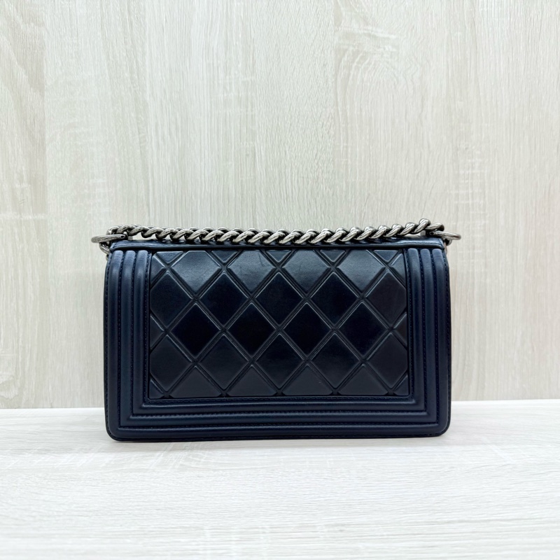 CHANEL藍色牛皮霧銀釦SALZBURG季節限定款BOY25/A67086-1