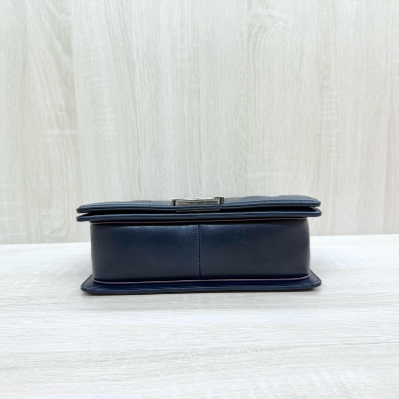 CHANEL藍色牛皮霧銀釦SALZBURG季節限定款BOY25/A67086-4